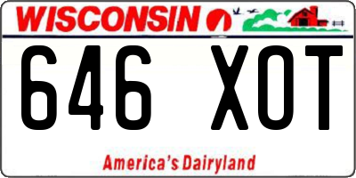 WI license plate 646XOT