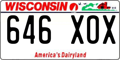 WI license plate 646XOX
