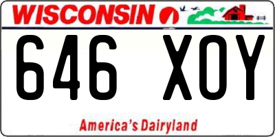 WI license plate 646XOY