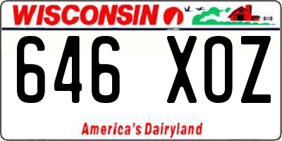 WI license plate 646XOZ