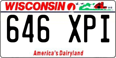WI license plate 646XPI