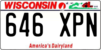 WI license plate 646XPN