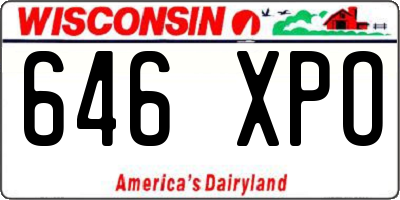 WI license plate 646XPO