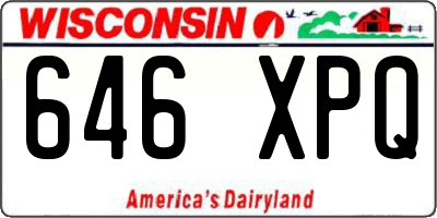 WI license plate 646XPQ