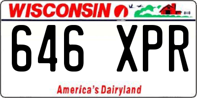 WI license plate 646XPR