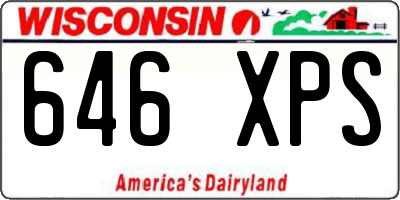 WI license plate 646XPS