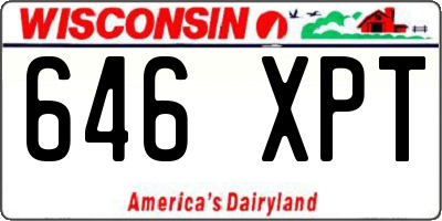 WI license plate 646XPT