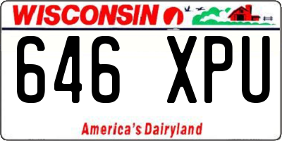 WI license plate 646XPU