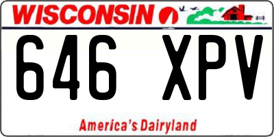 WI license plate 646XPV