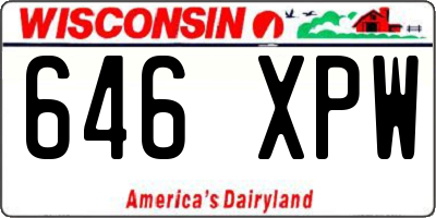 WI license plate 646XPW
