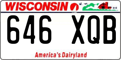 WI license plate 646XQB