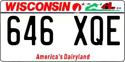 WI license plate 646XQE