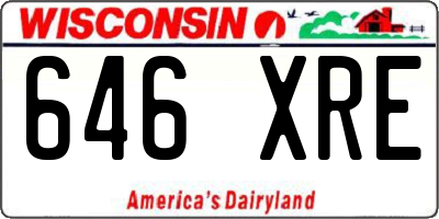 WI license plate 646XRE