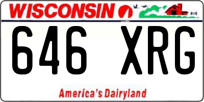 WI license plate 646XRG
