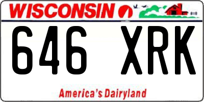 WI license plate 646XRK