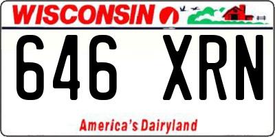 WI license plate 646XRN