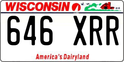 WI license plate 646XRR