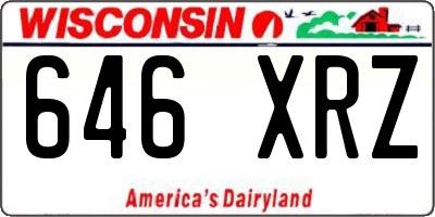 WI license plate 646XRZ