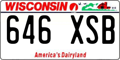 WI license plate 646XSB