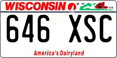 WI license plate 646XSC