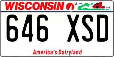 WI license plate 646XSD