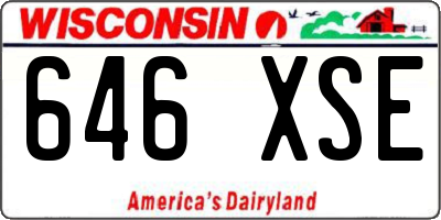 WI license plate 646XSE