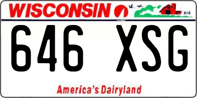 WI license plate 646XSG