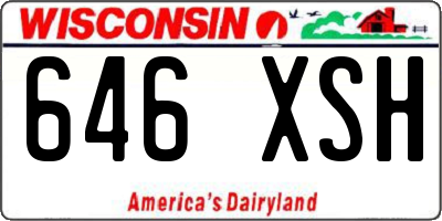 WI license plate 646XSH