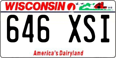 WI license plate 646XSI