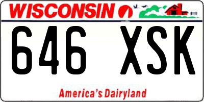 WI license plate 646XSK
