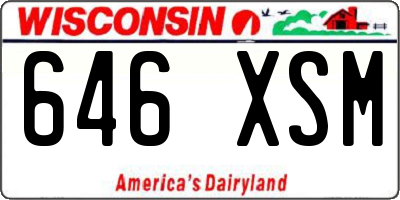 WI license plate 646XSM