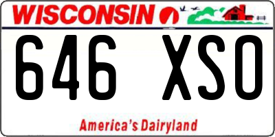 WI license plate 646XSO