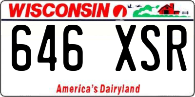 WI license plate 646XSR