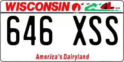 WI license plate 646XSS