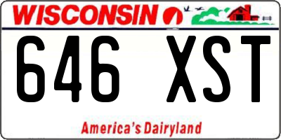 WI license plate 646XST