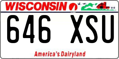 WI license plate 646XSU