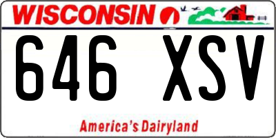 WI license plate 646XSV