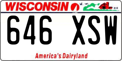 WI license plate 646XSW