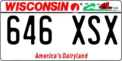 WI license plate 646XSX