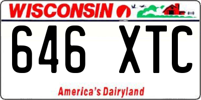 WI license plate 646XTC
