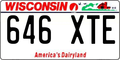 WI license plate 646XTE
