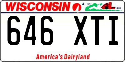 WI license plate 646XTI