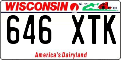 WI license plate 646XTK