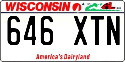 WI license plate 646XTN