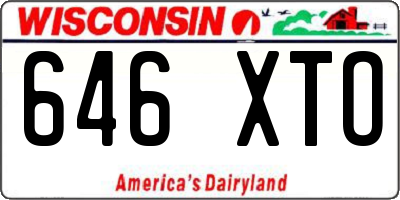 WI license plate 646XTO