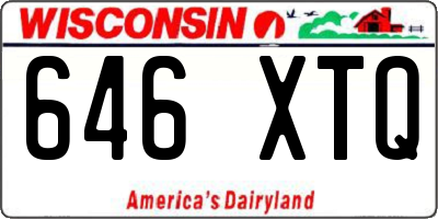 WI license plate 646XTQ