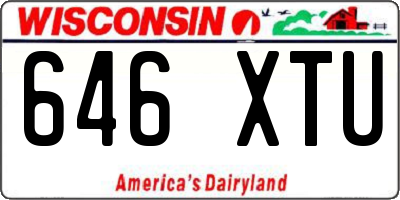 WI license plate 646XTU