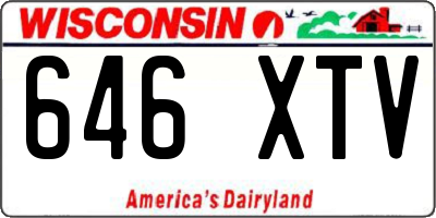 WI license plate 646XTV