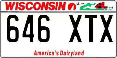 WI license plate 646XTX