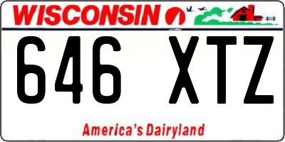 WI license plate 646XTZ